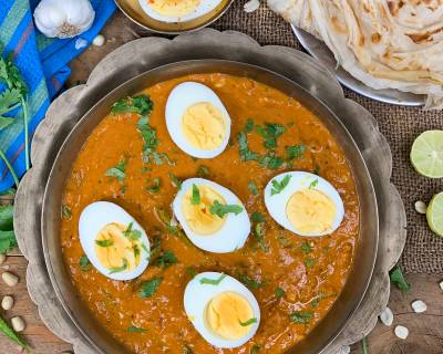 Ande Ka Salan Recipe - Tangy Egg Masala in Peanut Gravy