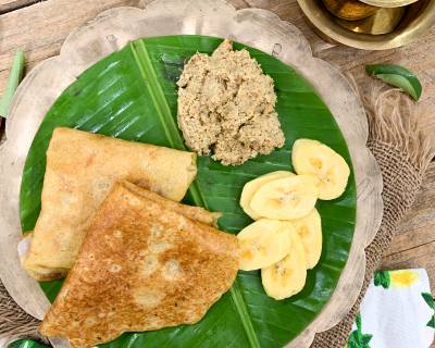 Enjoy A Simple South Indian Breakfast Meal With Adai, Chammanthi Chutney And Filter Coffee