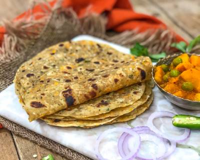 Cabbage Carrot Onion Pudina Thepla Recipe