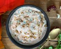 Carrot Tadka Raita Recipe- Crunchy Grated Carrot In Yogurt 