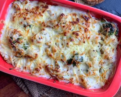 Roasted Cauliflower Broccoli Au Gratin Recipe