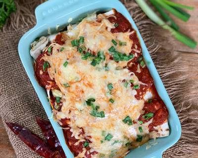 Cheesy Spinach Enchilada Recipe - Vegetarian Mexican Enchiladas