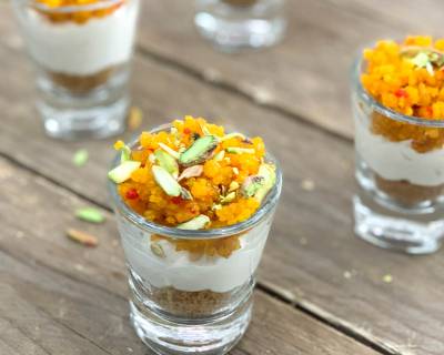 Motichoor Ladoo Yogurt Cheesecake Recipe