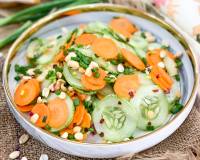 Thai Style Sweet And Sour Cucumber & Carrot Salad Recipe 