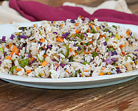 Chinese Vegetable Fried Rice With Red Cabbage/ Purple Cabbage