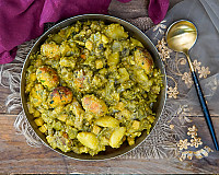 Gujarati Undhiyu Recipe - Mixed Vegetable With Fenugreek Dumplings
