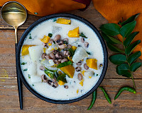 Kerala Olan Recipe with Pumpkin and Black Eyed Beans - Coconut Milk Vegetable Stew