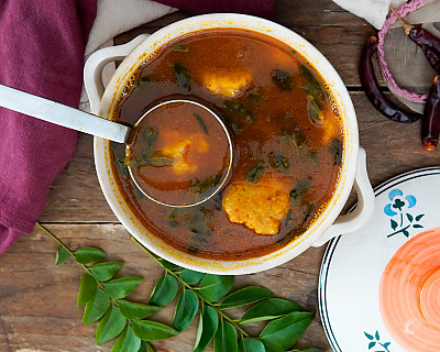 Paruppu Urundai Rasam Recipe - Dal Dumpling Rasam