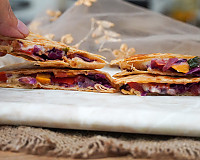 Roasted Vegetable Quesadilla Recipe With Zucchini, Carrots & Red Cabbage