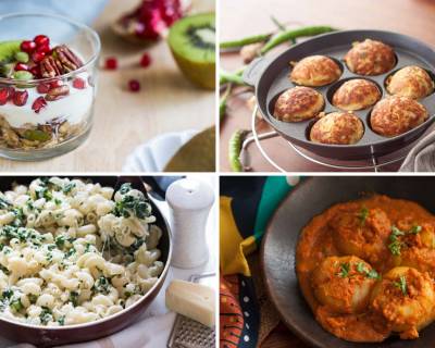 Weekly Meal Plan - Stuffed Bharva Tinda, Masala Khichdi, Veg Spring Rolls, Mulled Apple Juice, & More 