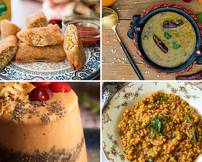 Weekly Meal Plan - Whole Wheat Calzone, French Onion Tart, Panchmel Dal, and More