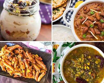 Weekly Meal Plan - Desi Style Pasta, Punjabi Rajma, Lemon Quinoa, Healthy Yogurt Parfait, and More