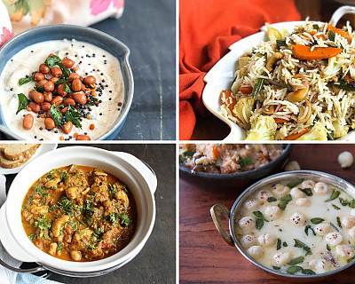 Weekly Meal Plan - Goan Cashew Curry, Makhana Kadhi, Curd Semiya, and More