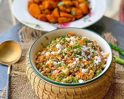 Hesarukalu Bele Kosambari Recipe | Tangy Sprouted Green Moong Dal Salad