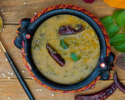 Huli Soppu Saaru Recipe - Karnataka Style Mixed Greens Sambar