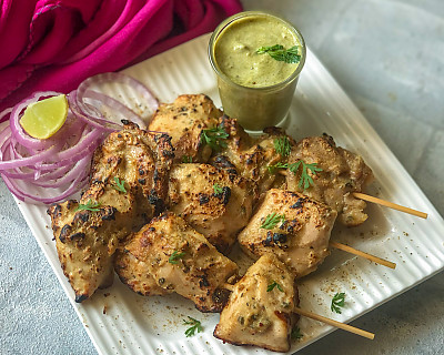 Murgh Malai Kebab Recipe - Chicken Malai Kebab