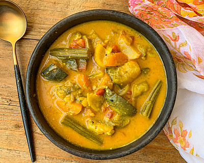 Oriya Style Ambila Recipe - Sweet & Spicy Mixed Vegetable Sabzi