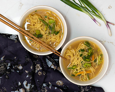 Vegetarian Chinese Noodle Bowl | Noodle Soup | Ramen Bowl Made Using Millet Noodles