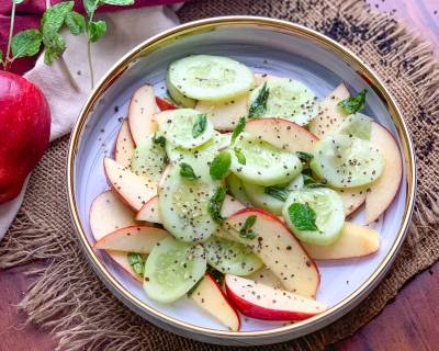 एप्पल कुकुम्बर सलाद रेसिपी - Apple Cucumber Salad Recipe