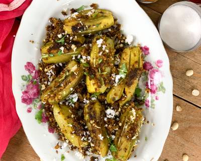 Bharwa Parwal Sabzi Recipe -Stuffed Pointed Gourd Dry Vegetable