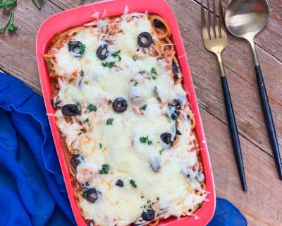 Cheesy Baked Spaghetti Pasta Recipe