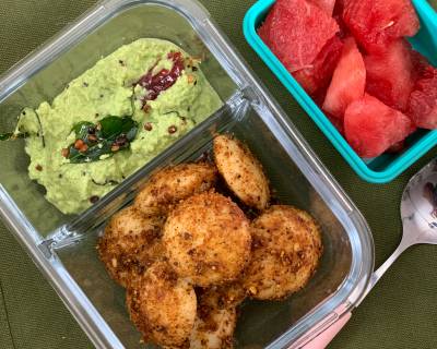 Kids Lunch Box - Idli Thengai Milagai Podi And Green Coriander Coconut Chutney