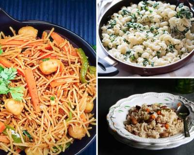 Kids Lunch Box Menu Plan-Carrot Idli,Mixed Beans Pulao,Spinach Macaroni