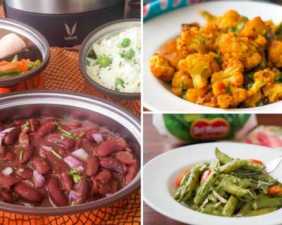 Kids School Lunch Box Menu Plan-Rajma Chawal, Aloo Gobi, Pasta & More