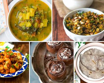Weeknight Dinner: Pavakkai Poriyal, Sweet Potato Thepla, Moussaka, Chop Suey & Chaats