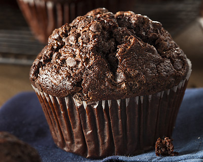 Double Chocolate Chip Muffins Made From Archana's Kitchen Eggless Rich Chocolate Cake Mix