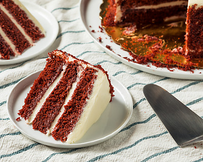 Strawberry Cream Layer Cake Made From Archana's Kitchen Eggless Strawberry Velvet Cake Mix