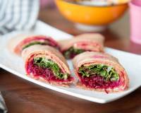 Italian Oat Tortilla Wrap with Beetroot Hummus Recipe