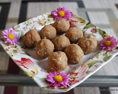 Churma Ladoo Recipe With Badam & Flaxseed - High Protein Snack