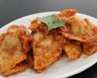 Spinach and Cottage Cheese Eggless Ravioli Recipe