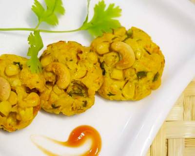 Baked Paneer Corn Kebab Recipe