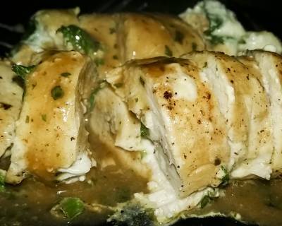 Creamy Stuffed Chicken With Pepper Cilantro Sauce Recipe