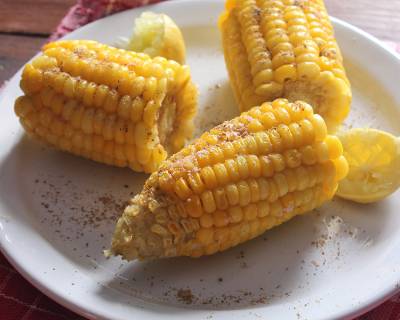 Steamed Sweet Corn Recipe Flavored with Chaat Masala Recipe 