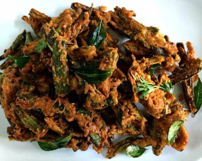 Crispy Fried Kurkuri Bhindi Recipe Spiced With Cumin & Chaat Masala