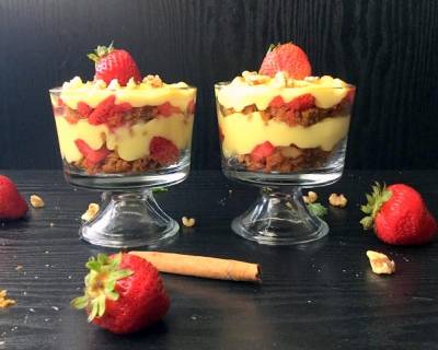 Carrot Cake Parfait With Custard And Strawberries Recipe