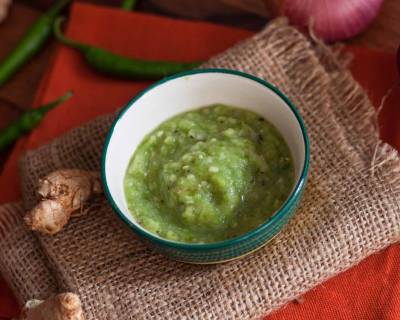 मिजोरम स्टाइल हमार्चा रोत - Roasted Green Chilli Chutney (Recipe In Hindi
