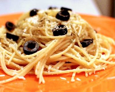 Cheese And Olive Spaghetti Recipe