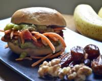 Breakfast Bagel Sandwich Recipe With Guacamole & Vegetables