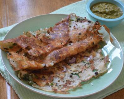 Onion Rava Dosa Recipe - Spiced Semolina Crepe