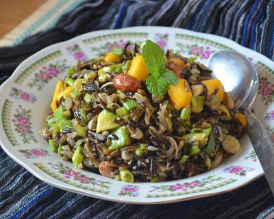 Spicy Peanut, Black Rice Salad With Mango, Grapes And Avocado Recipe