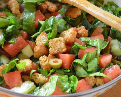 Watermelon Panzanella Salad Recipe