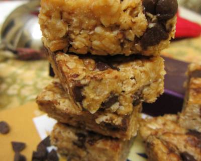 Peanut Butter And Flax Oats Bar With Chocolate Chip Recipe