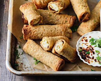 Baked Paneer Bread Pakora Recipe