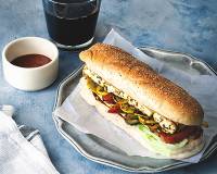 Grilled Sub Sandwich Recipe With Paneer & Roasted Vegetables