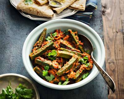 Bhindi Tomato Sabzi with Panch Phoran Masala