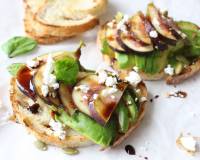 Avocado On Toast With Fresh Figs And Balsamic Reduction